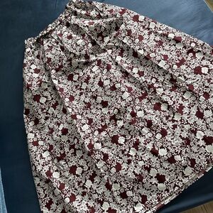Zara Burgundy and White Floral Skirt